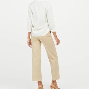 Spanx Stretch Twill Cropped Wide Leg Pant, Size XS Color Almond. Great fit.